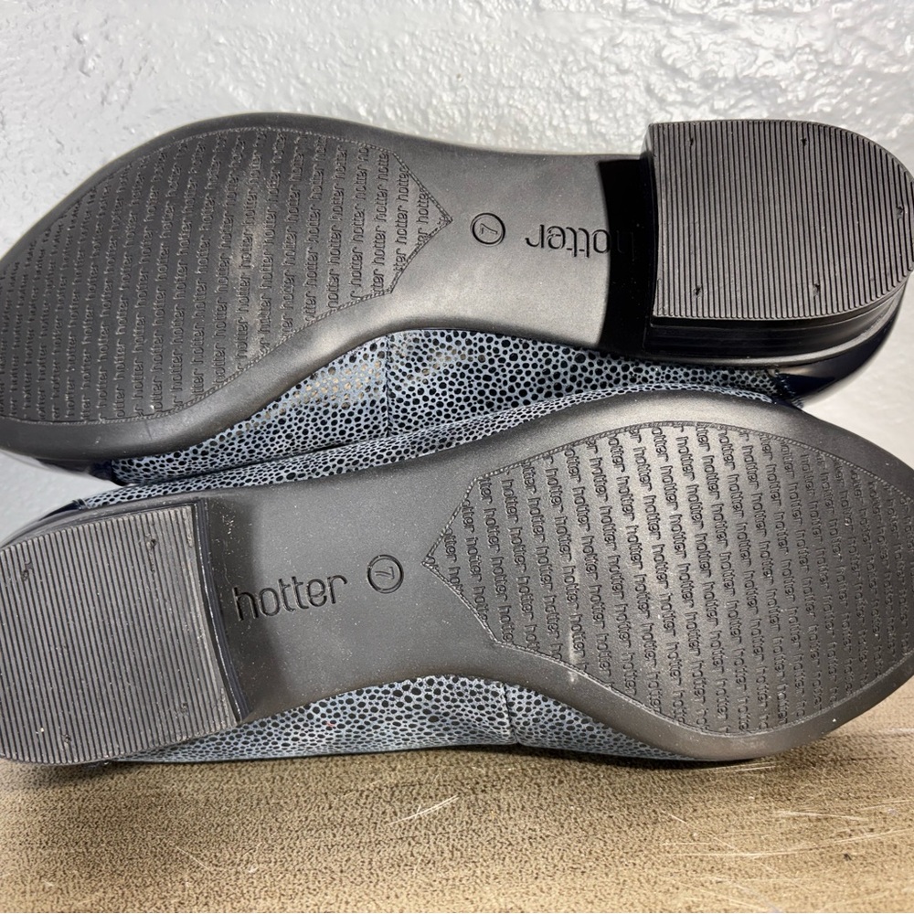 Hotter Women's Dark Blue Trinity Ballet Flats with Bow Detail - Picture 7 of 11